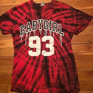 Red Tie-Dye Womans Shirt Size S